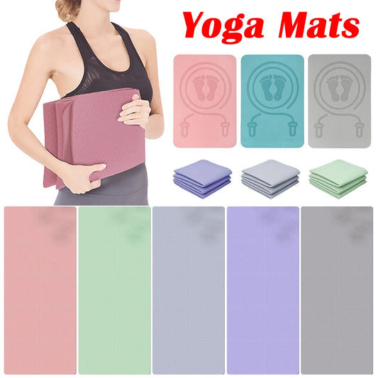 TPE Yoga Mats Yoga Meditation Pad Anti-Slip Foldable Pilates